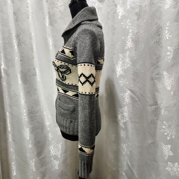 Aritzia TNA 'What I Love' Lambswool Shawl Neck Sweater Full-Zip Cardigan (S) - Picture 4 of 16